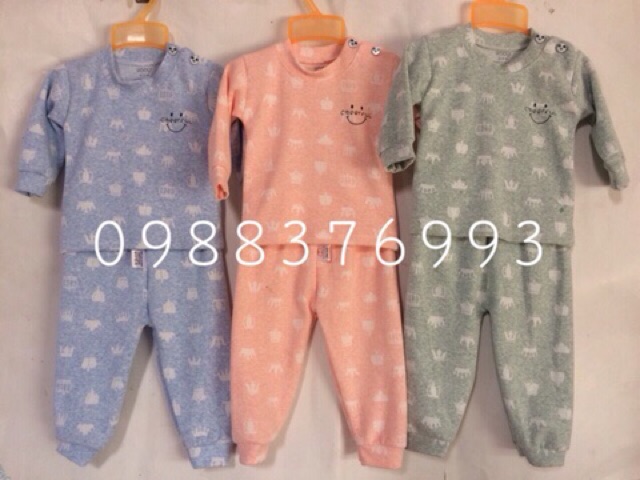 Bộ nỉ cotton hãng WooYi cho bé 0-18m (sỉ, lẻ)