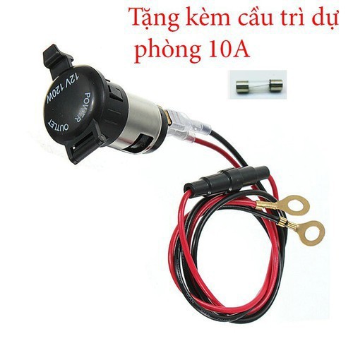 Ổ cắm tẩu thuốc cho xe ô tô và xe máy _điện áp 12V-24V