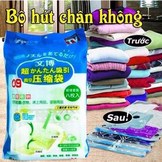 Bộ 8 Túi Hút Chân Không Nhật Bản + kèm Bơm Hút Chân Không