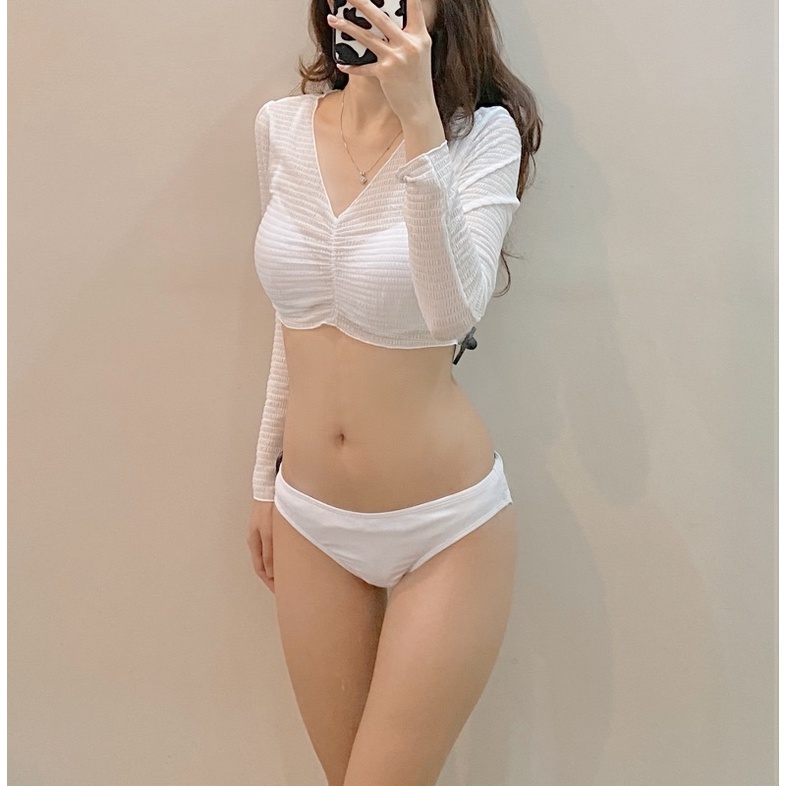 Bikini dài tay 3 món (ảnh thật)