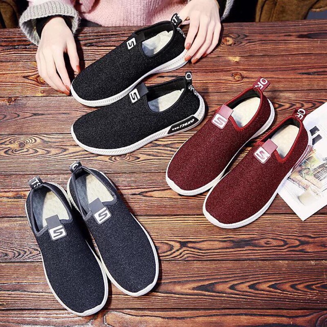 [Rẻ vô địch] Giày slip on đế mềm nhũ 2 màu cực đẹp xả kho giá gốc