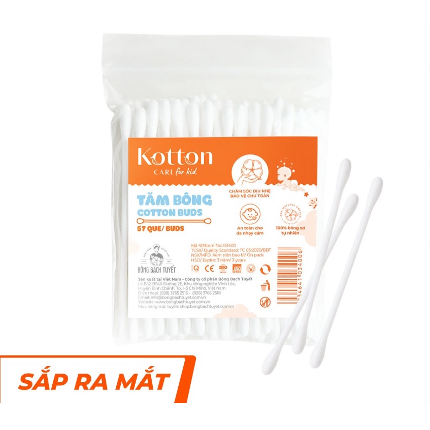 Bông tăm Kotton lốc 570 cây (mẫu Merigo nâng cấp)