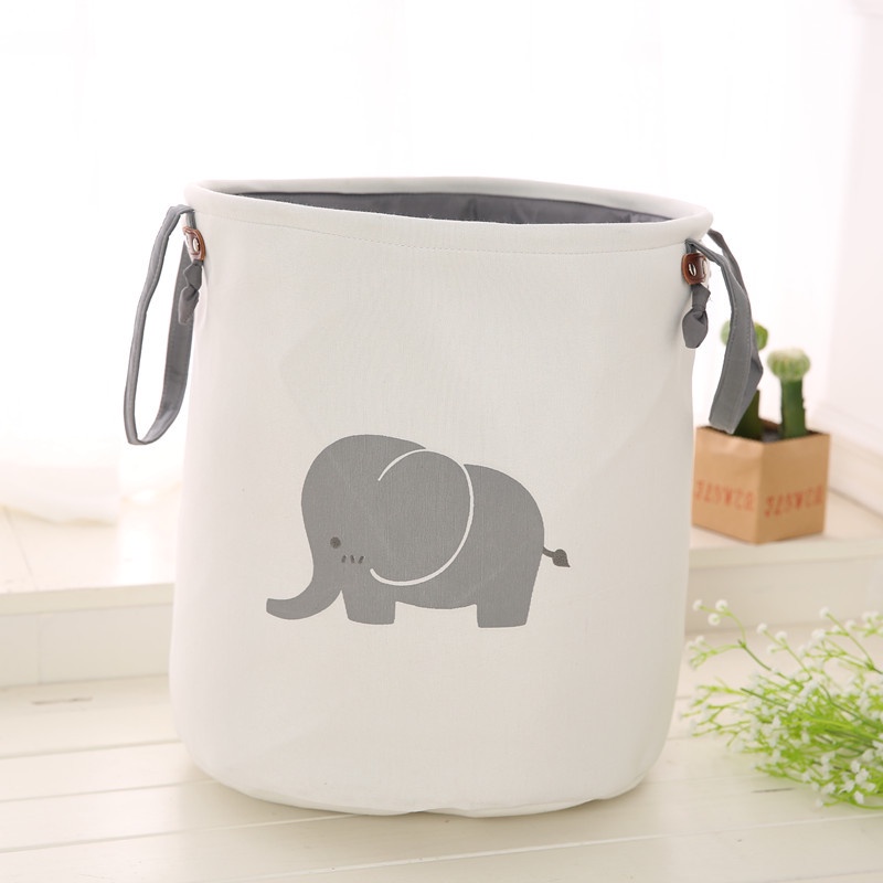 Giỏ đựng đồ chơi cho bé, túi đựng đồ đa năng hình thú có quai xách 36x38cm