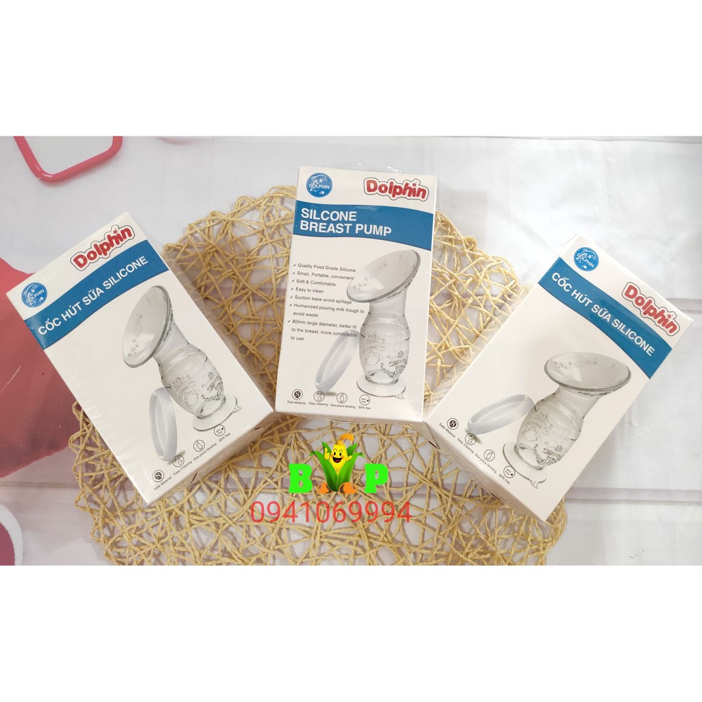 Cốc hút sữa silicone Dolphin