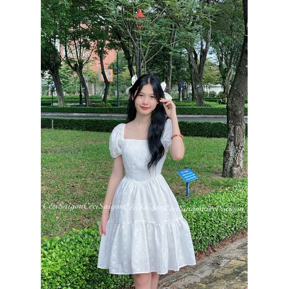 Đầm Mabel trắng