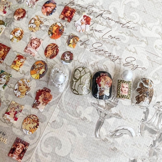 Nhãn Dán Trang Trí Móng Tay Phong Cách Boho Cổ Điển Siêu Mỏng Diy