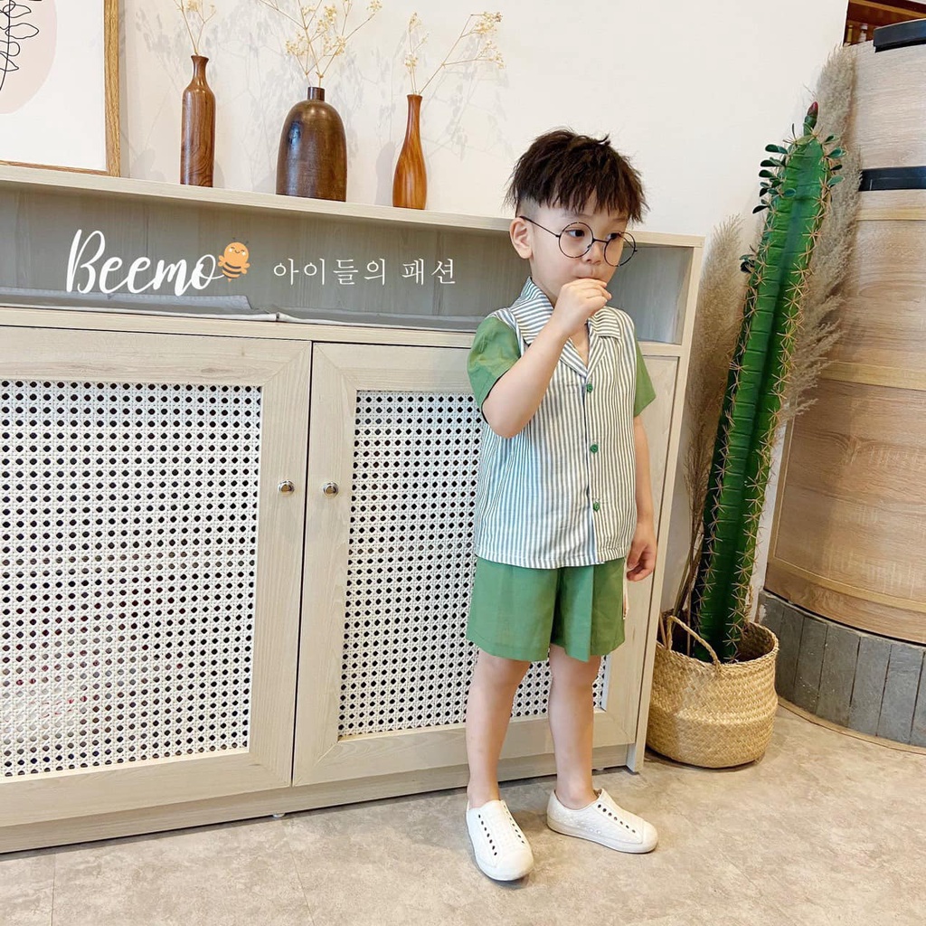 Set Pijama kẻ sọc cho bé trai cực đẹp BeeMo