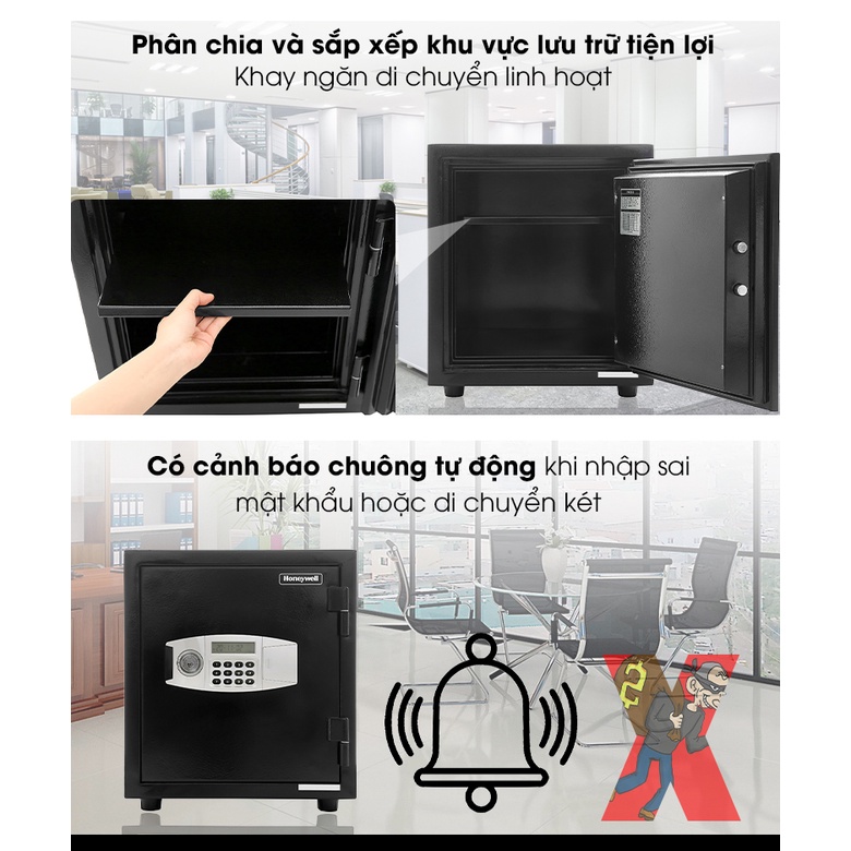 Két sắt khoá điện tử chống cháy chống nước chống cạy phá Honeywell 2115  ( Mỹ ) bảo hành 2 năm