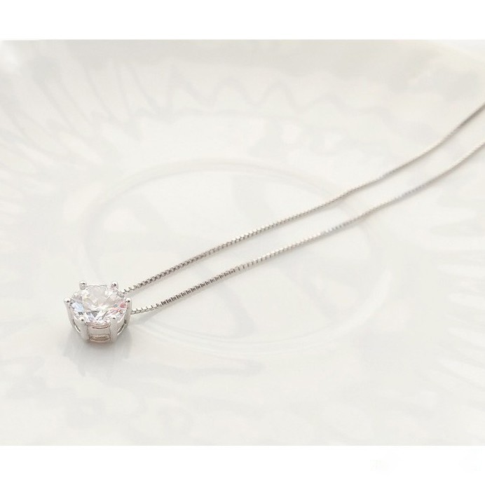 Dây Chuyền Bạc Ý TNC JEWELLERY Nụ Đá Trắng Lấp Lánh