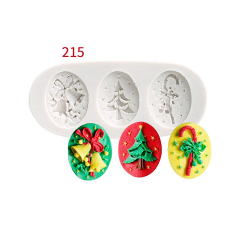 Bộ 4 Khuôn Silicone Làm Bánh Tạo Hình Cây Thông Giáng Sinh 3D Độc Đáo Tiện Dụng