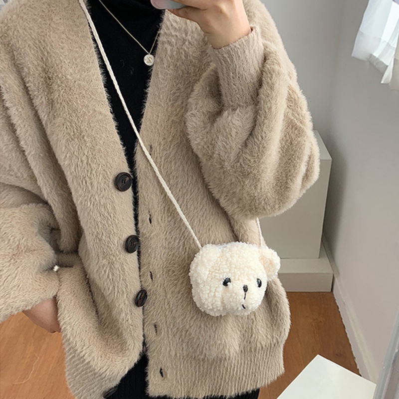 Túi đeo chéo hình gấu bông thời trang dễ thương cho nữ