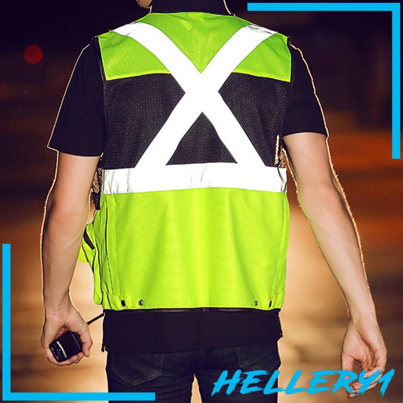 [Hellery1] Áo Vest Phản Quang Có Túi Thoải Mái Để Đậu Xe