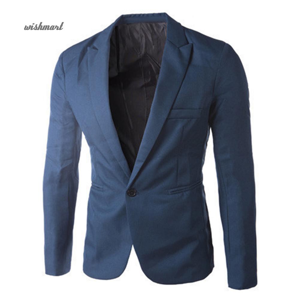 Thời Trang Áo Khoác Blazer Màu Trơn Cho Nam