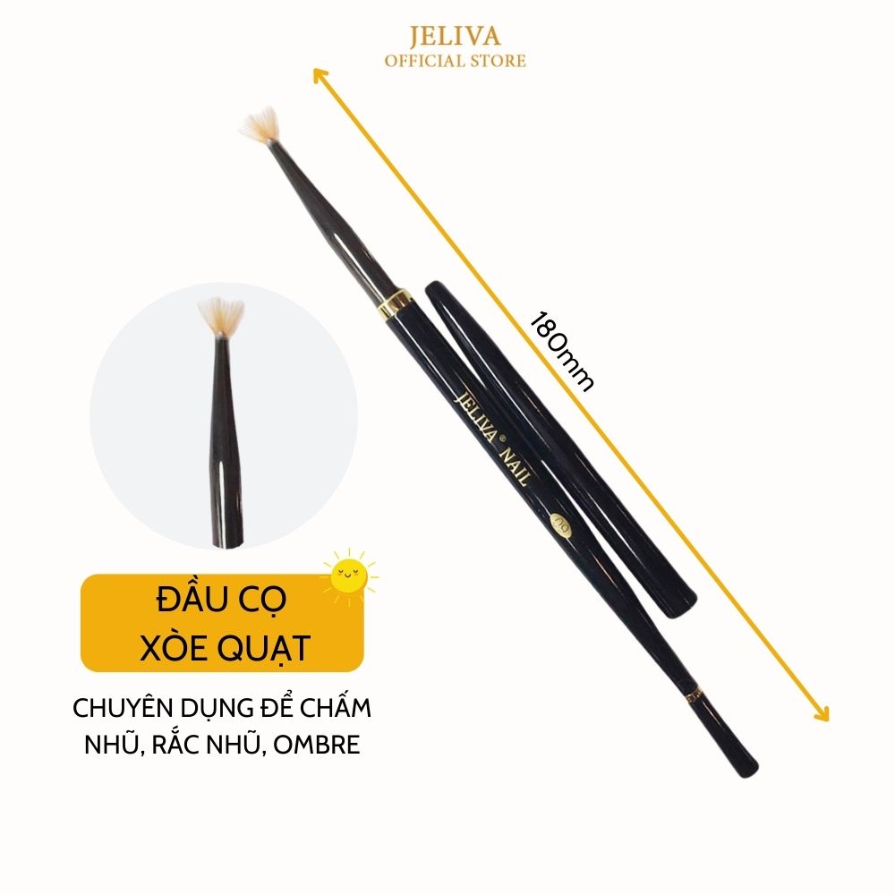Cọ quạt vẽ móng rắc nhũ Jeliva số 09