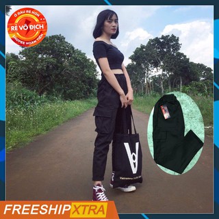 Quần kaki nam TÚI HỘP unisex màu Be và Đen vải đẹp form rộng Size 68kg