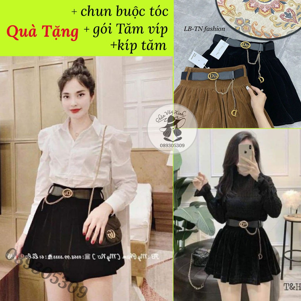 Chân Váy Nhung Kèm Đai Lưng Đính..D.i.o.r..167..Cao Cấp { Bán Sỉ } | BigBuy360 - bigbuy360.vn