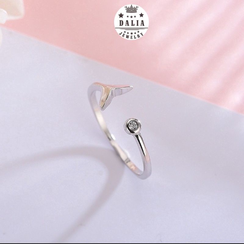 Nhẫn bạc nữ chuẩn bạc 925 hình đuôi nàng tiên cá DaLiA Jewelry nhẫn hở chỉnh size tay theo mọi yêu cầu