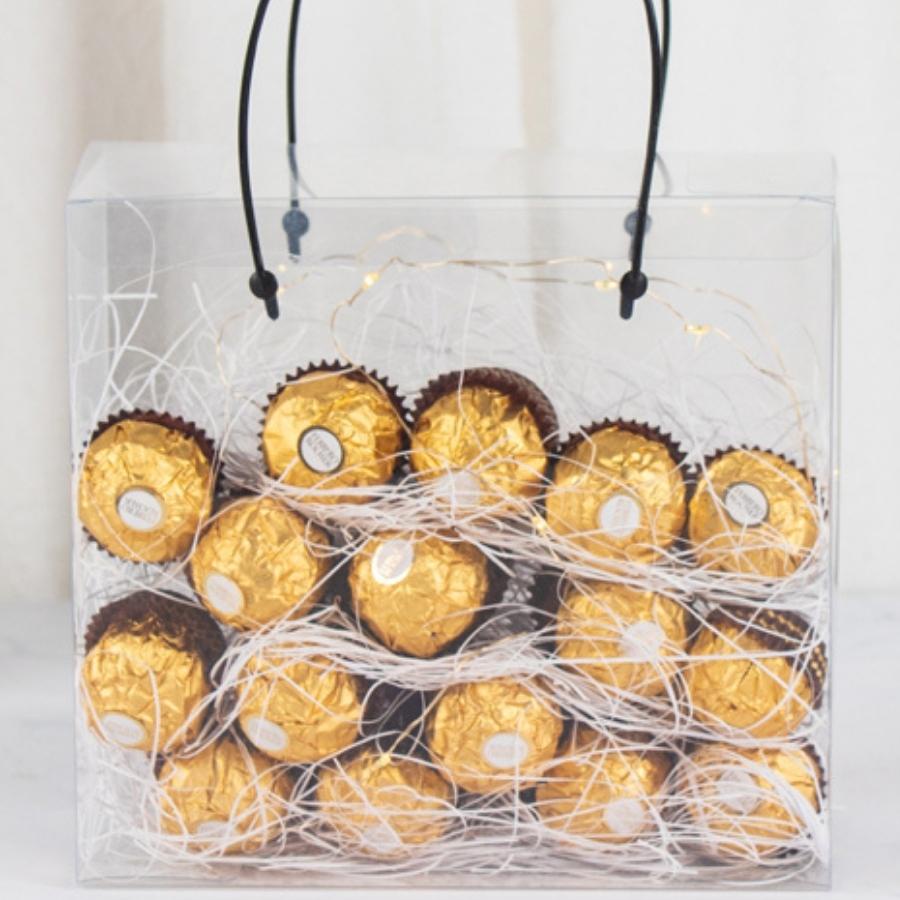 Hộp quà Tết Trung Thu Đựng Bánh Quy Cookies MICA Trong Suốt Quà Tặng Có Dây Quai Phụ Kiện Trang Trí