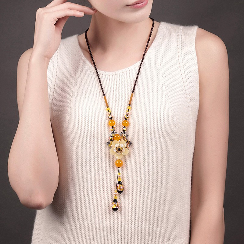 VC018 Dây Chuyền Hoa Vàng Dài