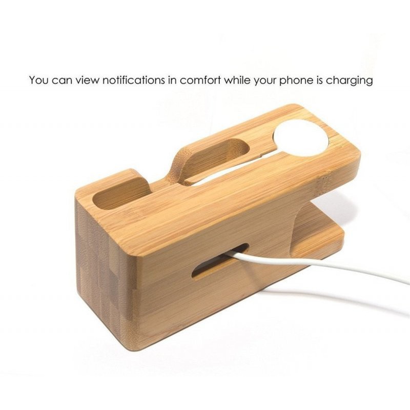 Dock sạc để bàn bằng gỗ cho Apple Watch
