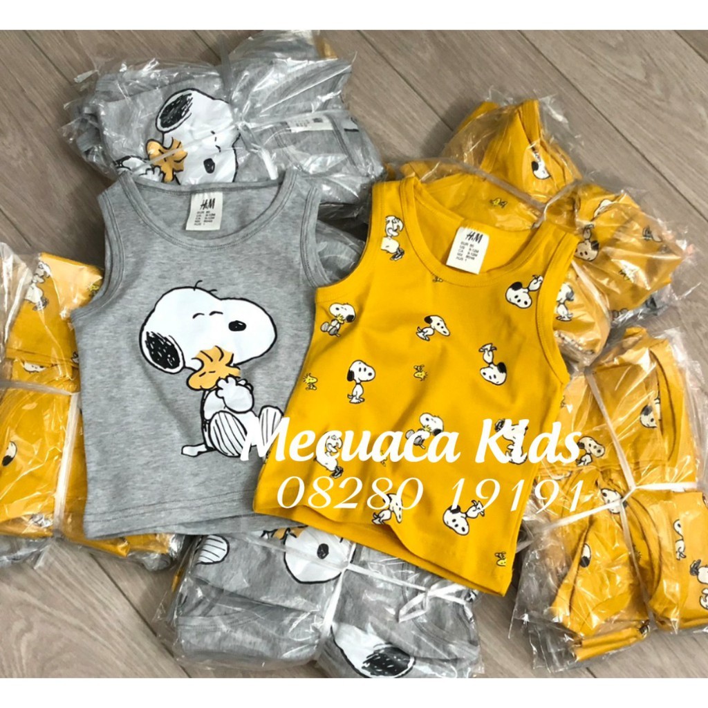 [1-3y, 6y] Áo ba lỗ/3 lỗ cotton snoppy cho bé/bé trai đáng yêu cute