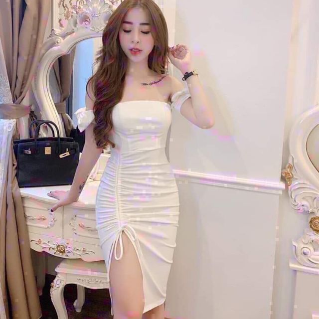 (SĂN💋 SALE)🌻ĐẦM CÚP NGỰC TAY NƠ (CÓ MÚT)