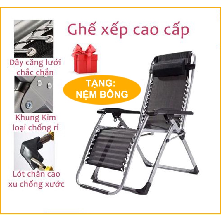 [TẶNG NỆM] Ghế Xếp Thư Giãn, ghế thư giãn cao cấp FUJI VIP1, gấp gọn tiện lợi dễ dàng di chuyển model: Ghevip1