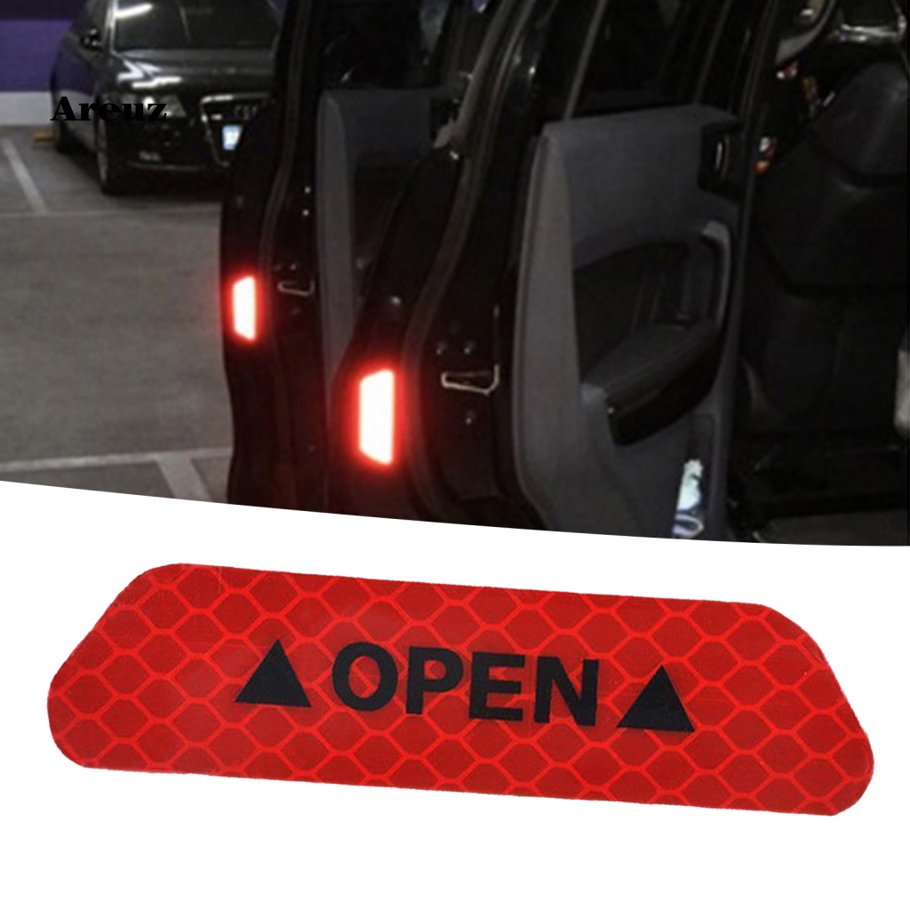 Bộ 4 Miếng Dán Phản Quang Tự Dính Trang Trí Cửa Xe Hơi