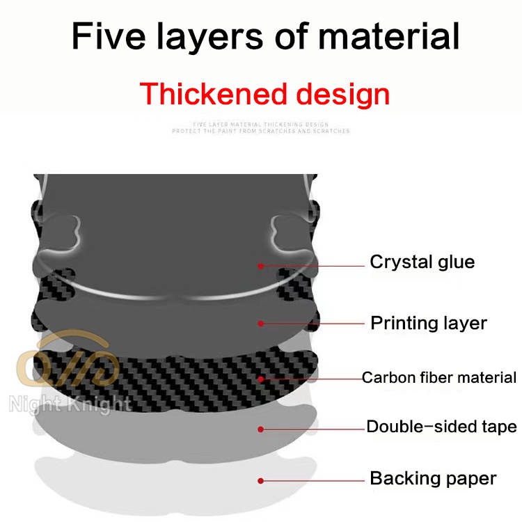 Bộ 8 miếng dán tay nắm cửa chỗ hõm tay nắm cửa xe hơi sợi carbon cho HONDA CITY FIT JAZZ CIVIC HRV VEZEL CRV BRV ACCORD