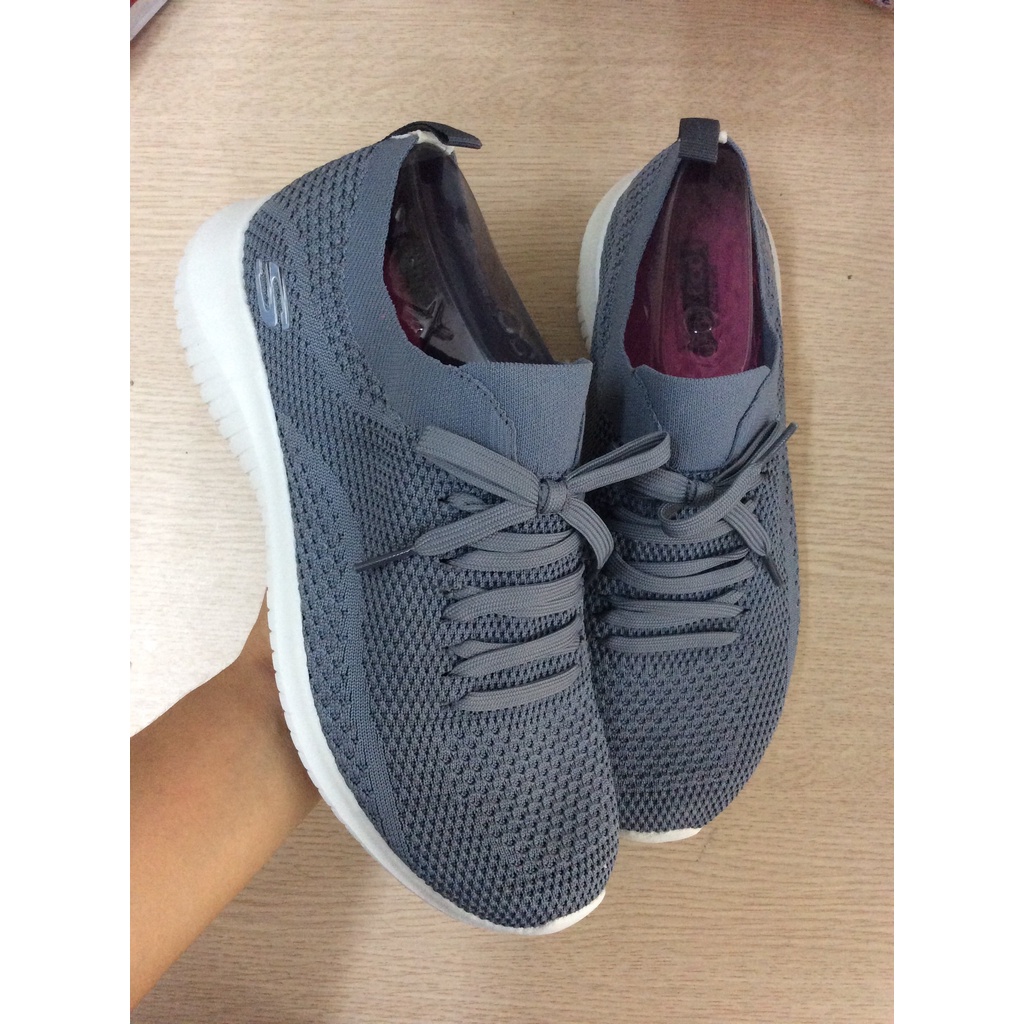 SKECHER -   Giày Skecher nữ giả dây, vải dệt thoáng khí, đế cao su non mềm êm, giày chạy bộ - PB148