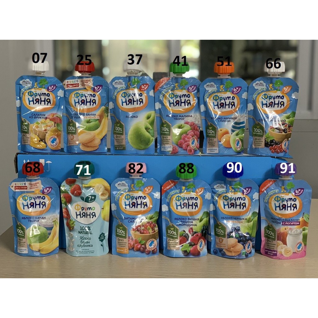 Hoa quả nghiền Fruto Nga 90g date 12/2022