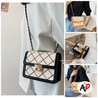 Túi xách nữ đeo chéo viền da khóa gài shop tx gia re