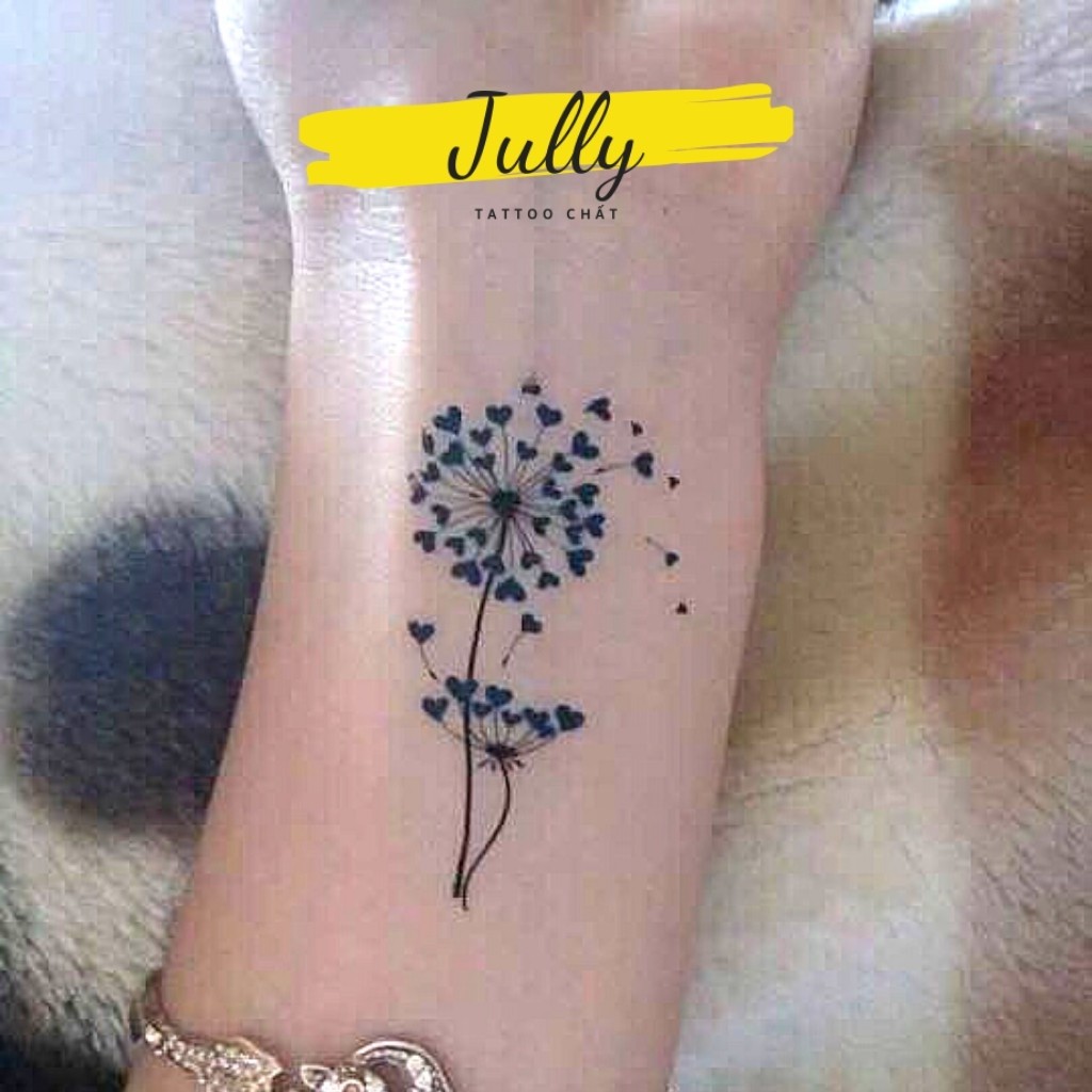 Hình xăm dán hoa bồ công anh JULLY tatoo chất, xăm mini tạm thời ...