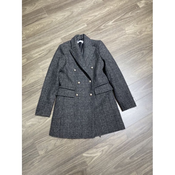Áo khoác MANG0 Check Wool-Blend Coat