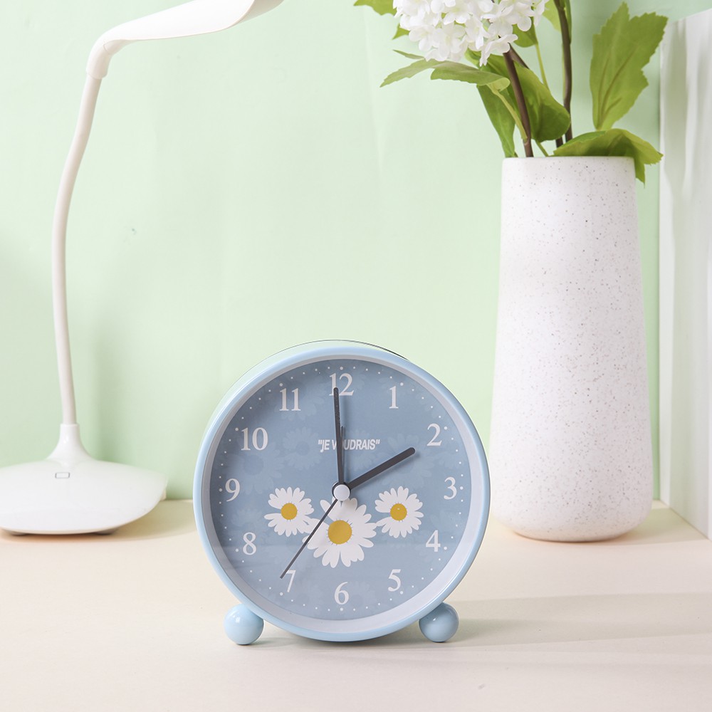 Đồng hồ báo thức hoa cúc tròn minigood