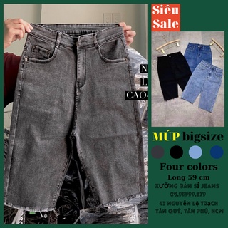 [Size 32-36] Quần Ngố Jeans Nữ Bigsize, Đen11, Đen12, Đen Rách , Lưng Cao Trên Rốn, Co Giãn Mạnh