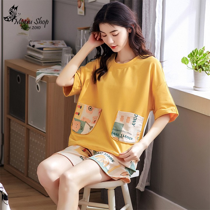 Bộ Mặc Nhà, Bộ Ngủ Cotton Cao Cấp - Cá Tính, Độc Lạ - Phong Cách Hàn Quốc A187-A198