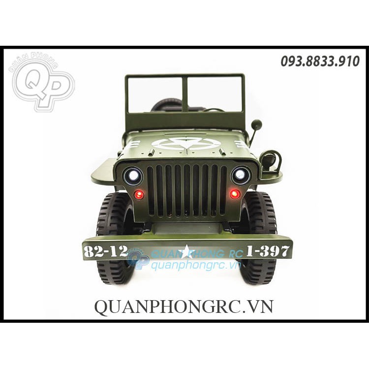 xe C606 Jeep 1:10 2.4G 4WD RC Off Road Military Climbing (tặng kèm bạt phủ)