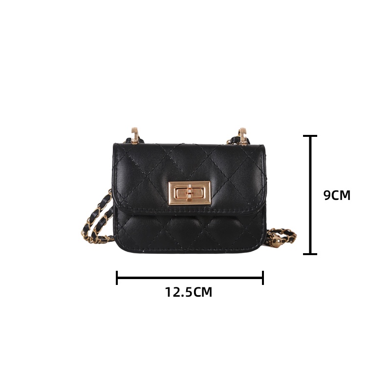 Túi đeo chéo mini dây xích trám hàn quốc hộp vuông túi kẹp nách