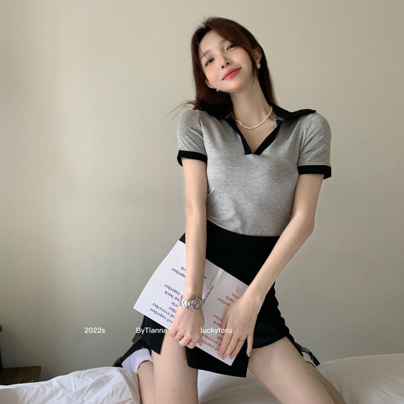 NRVP Áo Thun NgắN Tay DáNg Ôm ThờI Trang Cho Nữ