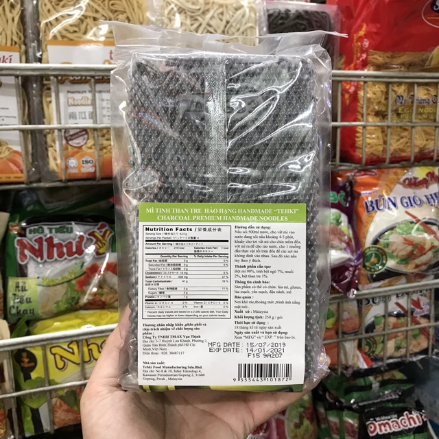 [THAN TRE] Mì Tehki Tinh Than Tre Malaysia Charcoal 250g Ăn Chay Ăn Kiêng Giảm Cân Tuyệt Vời