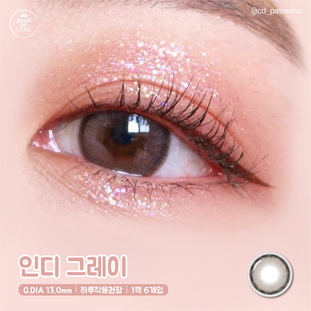 [𝗫𝗔́𝗠 𝗧𝗛𝗔̣𝗖𝗛 𝗔𝗡𝗛] Lens Mắt ANN365 Cận 0-8 Độ Đeo 1 Ngày Indie Gray - Xám Thạch Anh Màu Mới 2021