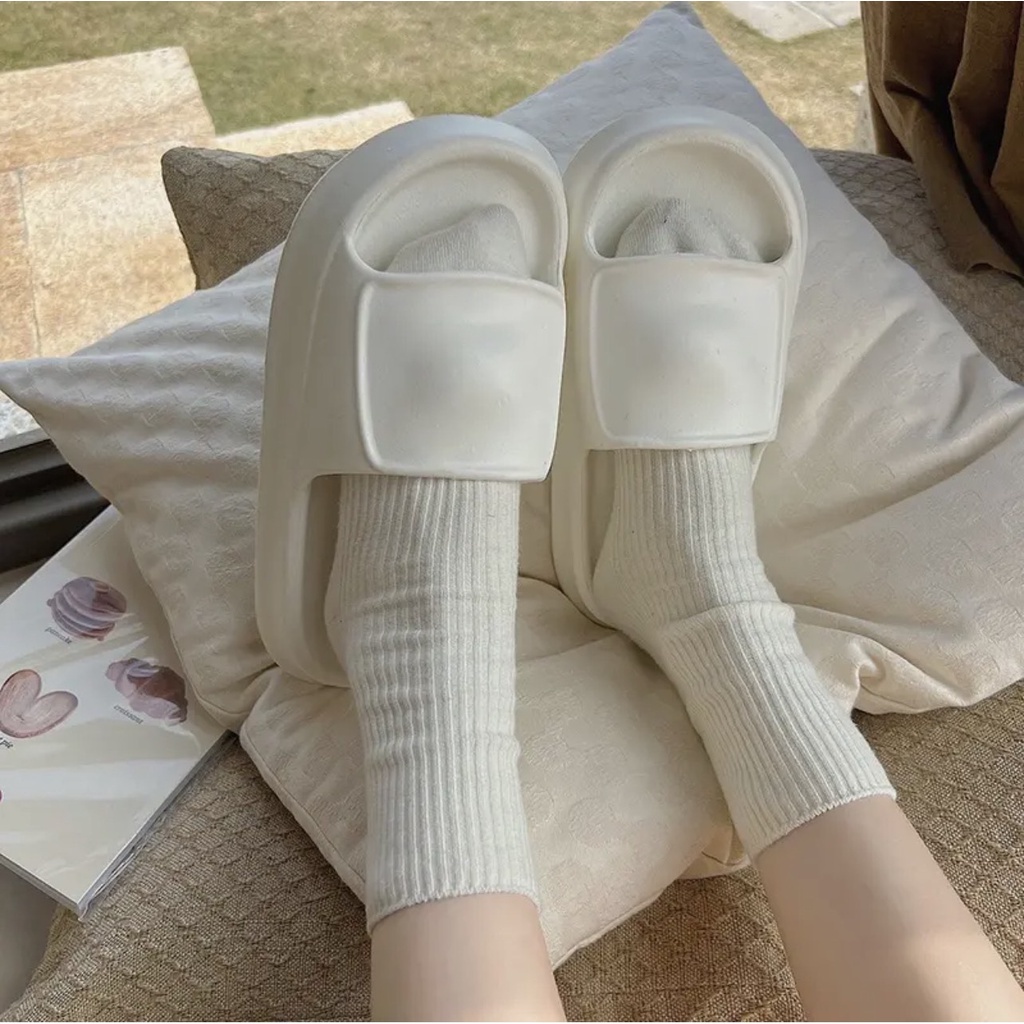 Dép bánh mì đế cao hàng chính hãng cao cấp siêu nhẹ siêu êm chân phong cách ulzzang dép quai ngang