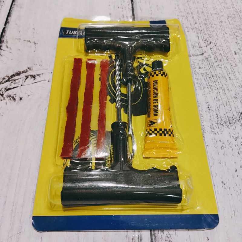 Bộ keo và cây giá lụi dành cho xe sử dụng vỏ không ruột Tặng kèm keo và 3 cây cao su vá