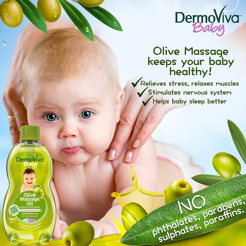 Dầu massage olive cho bé - Dermoviva baby olive massage oil 200ml