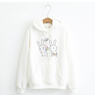 Áo Nỉ Hoodie Nam Nữ Đều Mặc Được THỎ CUTE New Hot Trend Vải Nỉ Bông Dày Mịn Big Size > 100kg - HD00009