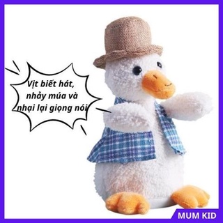Đồ chơi vui nhộn con vịt nhồi bông biết nói nhại giọng, biết hát siêu Cute cho bé trai và gái 1 2 3 4 5 6 7 tuổi MUMKID5