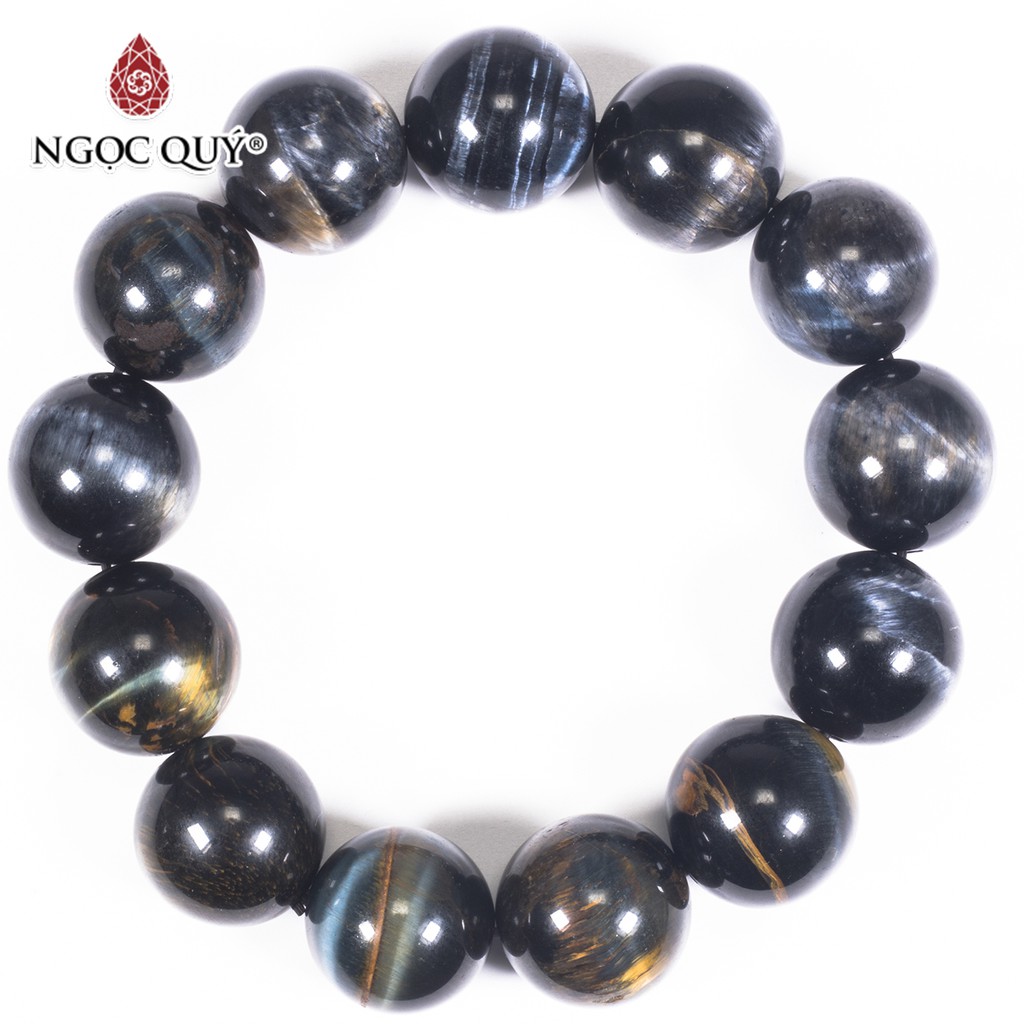 Vòng thạch anh mắt hổ xanh đen tiger's eyes quartz mệnh thủy, mộc - Ngọc Quý