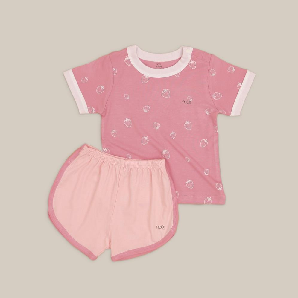 Bộ Quần Áo Cộc Nous Cài Vai Trắng Hình Cây Nấm cho bé Trai bé Gái - Chất Liệu Nu Petit (Size từ 9M-3Y)