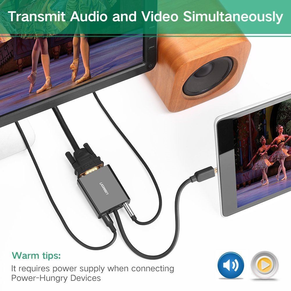 Cáp chuyển Micro HDMI ra VGA Ugreen 40269 chính hãng